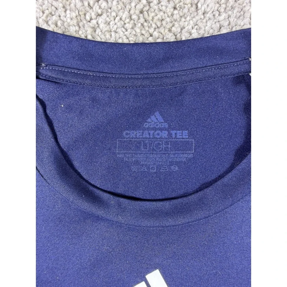Adidas Linfield Basketball Creator Tee Men's Size L Blue Aeroready T-Shirt - Picture 4 of 8